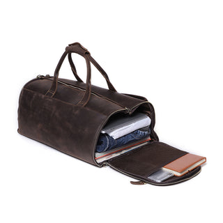 Cochon Collapsible Leather Weekend Duffel